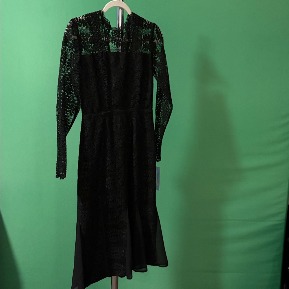 ANTONIO MELANI Elegant Black Long Sleeve Dress